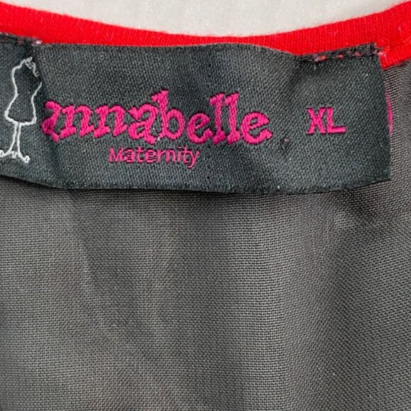 Annabelle Maternity Mixed Media Black, White, and Red Top Size XL Beachy Patriot - Picture 3 of 9